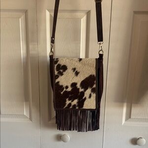 Cowhide Fringe Crossbody Bag